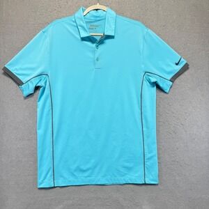 Nike Golf Tour Performance Dri Fit Polo Shirt Bright Blue Mens Medium